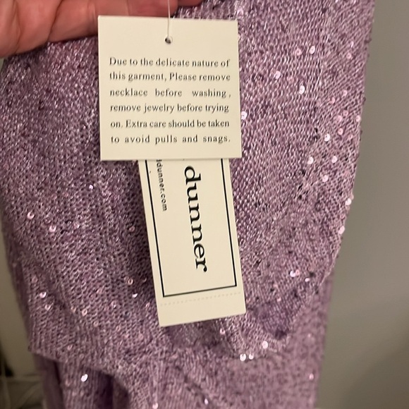 ⭐️NWT light purple Sequins cardigan comes with tank & matching necklace. - Picture 4 of 9